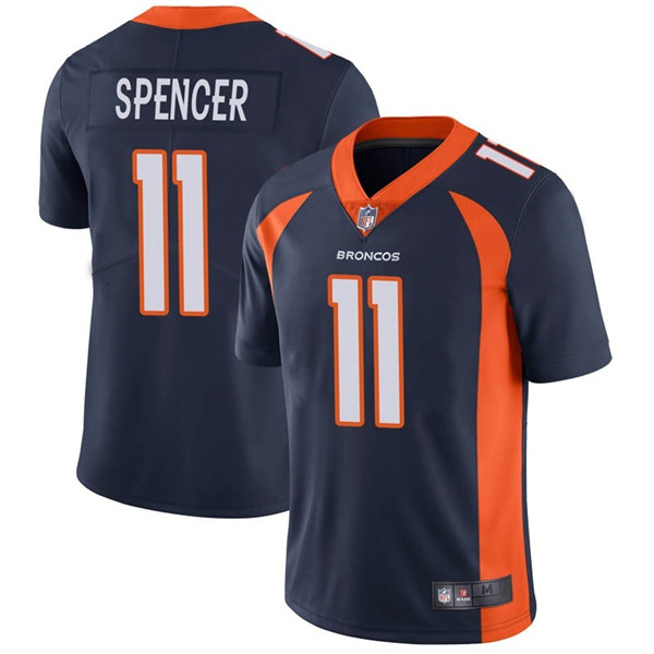 Men's Denver Broncos #11 Diontae Spencer Navy Vapor Untouchable Limited Stitched NFL Jersey